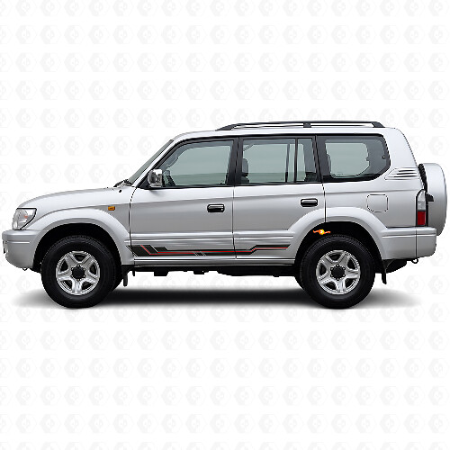 Curved Stripes Rocker Panel Vinyl Decal for Toyota Land Cruiser Prado 1996-2002