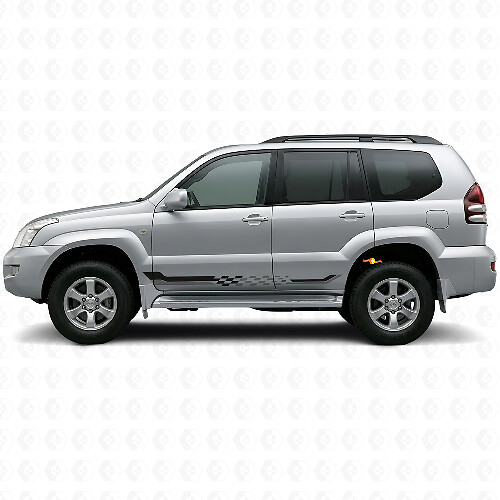Checkered Flag Side Stripes Vinyl Decal for Toyota Land Cruiser Prado 2002-2009_1
