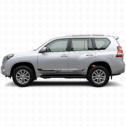 Checkered Flag Side Stripes Vinyl Decal for Toyota Land Cruiser Prado 2009-2023_1