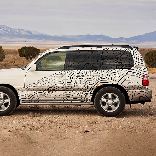 Topograhic Style Side Stripes Vinyl Decal for Toyota Land Cruiser 100 1