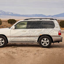 Topograhic Style Side Stripes Vinyl Decal for Toyota Land Cruiser 100 2