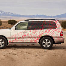 Topograhic Style Side Stripes Vinyl Decal for Toyota Land Cruiser 100 3