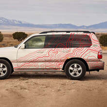 Topographic Style Side Stripes Vinyl Decal for Toyota Land Cruiser 100_3