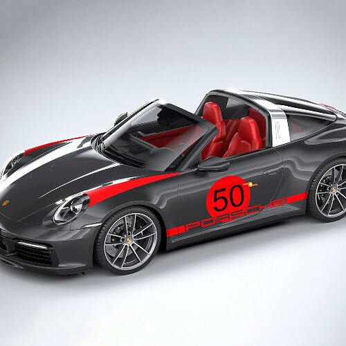 Heritage Design Side Stripes Vinyl Decal for Porsche 911 Targa 4S_1