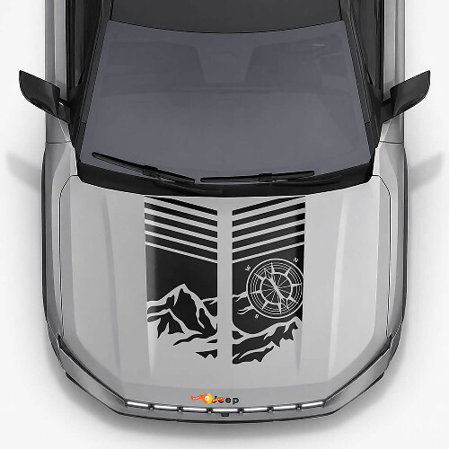 Mountain Style Hood Stripes Vinyl Decal for Jeep Compass 2026