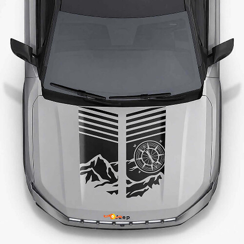 Mountain Style Hood Stripes Vinyl Decal for Jeep Compass 2026