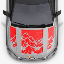 Mountain Topographic Style Hood Stripes Vinyl Decal for Jeep Compass 2026 2
