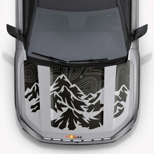 Mountain Topographic Style Hood Stripes Vinyl Decal for Jeep Compass 2026_4