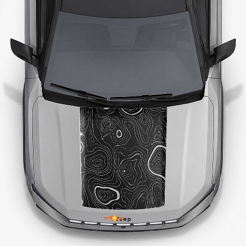 Topographic Style Hood Vinyl Decal for Jeep Compass 2026