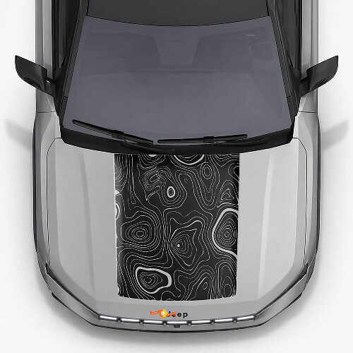 Topographic Style Hood Vinyl Decal for Jeep Compass 2026
