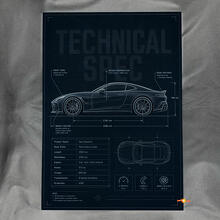 Technical Spec Drawing Glossy Acrylic Wall Art Panel  2