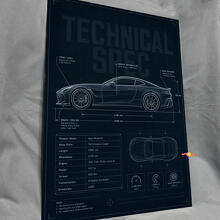 Technical Spec Drawing Glossy Acrylic Wall Art Panel  3