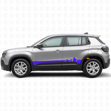 Mountains Wide Stripes Rocker Panel Vinyl Decal for Jeep Avenger 2023+_2
