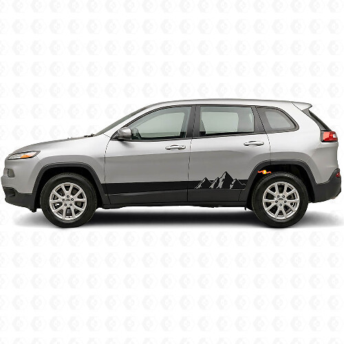Mountains Wide Stripes Side Vinyl Decal for Jeep Cherokee KL 2013-2023_1