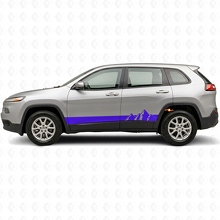 Mountains Wide Stripes Side Vinyl Decal for Jeep Cherokee KL 2013-2023_2