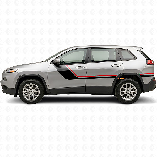 Twin Stripes Side Vinyl Decal Kit for Jeep Cherokee KL 2013-2023