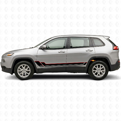 Twin Stripes Doors Vinyl Decal Kit for Jeep Cherokee KL 2013-2023