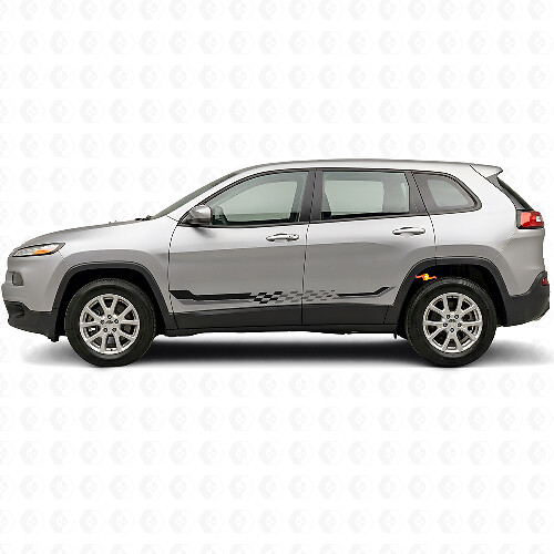 Checkered Flag Side Stripes Vinyl Decal for Jeep Cherokee KL 2013-2023