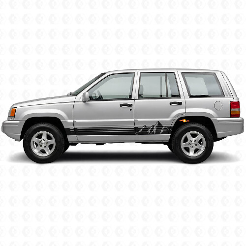 Mountains Wide Stripes Side Vinyl Decal for Jeep Grand Cherokee 1993-1998