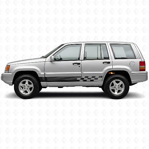 Checkered Stripes Side Vinyl Decal for Jeep Grand Cherokee 1993-1998_1