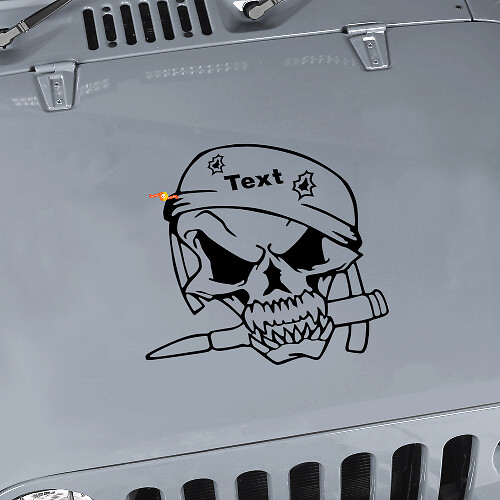 Military Soldier Skull Hood Vinyl Decal For Jeep Wrangler TJ LJ JK