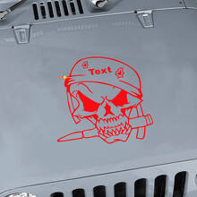 Custom Military Soldier Skull Hood Vinyl Decal For Jeep Wrangler _3