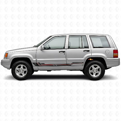 Curved Stripes Rocker Panel Vinyl Decal for Jeep Grand Cherokee 1993-1998_1