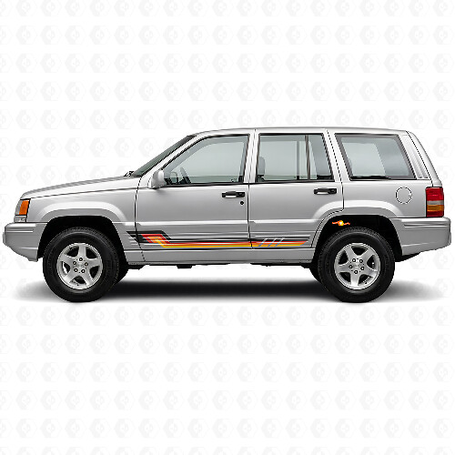Vintage Style Side Stripes Vinyl Decal for Jeep Grand Cherokee 1993-1998