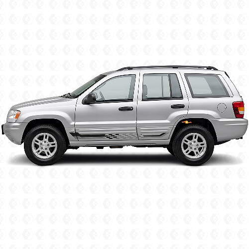 Checkered Flag Side Stripes Vinyl Decal for Jeep Grand Cherokee 1999-2004