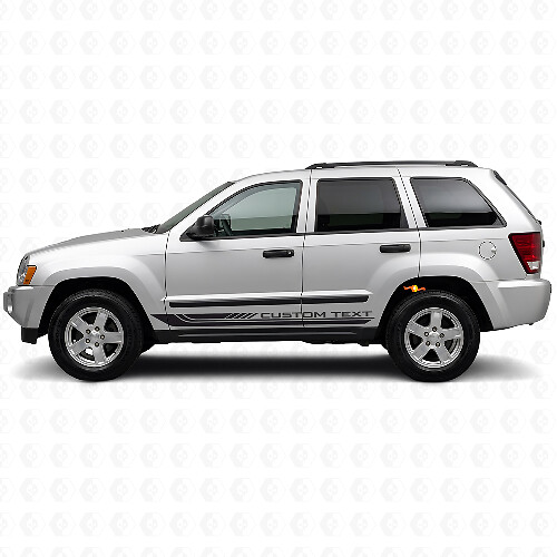 Checkered Curved Side Stripes Vinyl Decal for Jeep Grand Cherokee 2005-2010