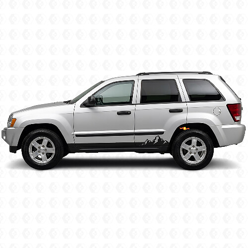 Mountains Thin Stripes Side Vinyl Decal for Jeep Grand Cherokee 2005-2010