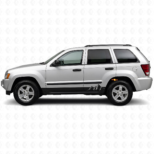 Mountains Wide Stripes Side Vinyl Decal for Jeep Grand Cherokee 2005-2010