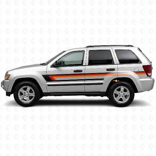 Triple Stripes Door Side Vinyl Decal for Jeep Grand Cherokee 2005-2010