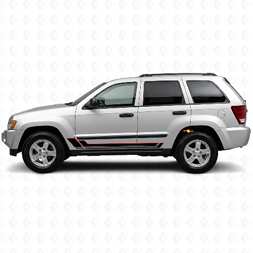 Twin Stripes Rocker Panel Vinyl Decal for Jeep Grand Cherokee 2005-2010