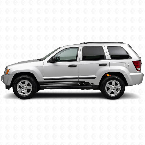 Curved Stripes Side Vinyl Decal Kit for Jeep Grand Cherokee 2005-2010_1