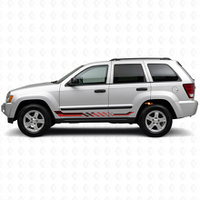 Checkered Flag Side Stripes Vinyl Decal for Jeep Grand Cherokee 2005-2010_3