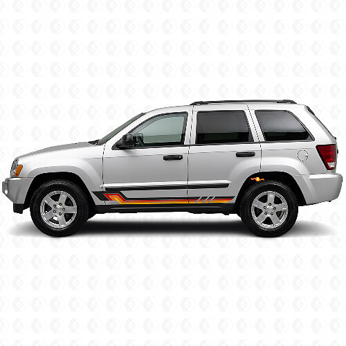 Vintage Style Side Stripes Vinyl Decal for Jeep Grand Cherokee 2005-2010_1