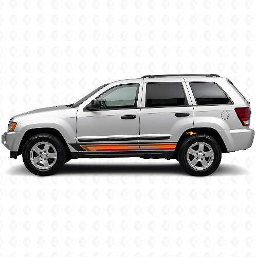 Vintage Straight Stripes Side Vinyl Decal for Jeep Grand Cherokee 2005-2010_1
