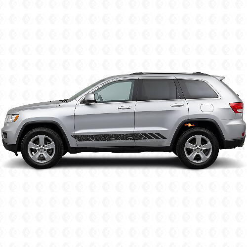 Topographic Style Stripes Side Vinyl Decal for Jeep Grand Cherokee 2011-2021