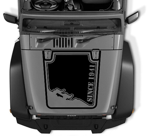 Since 1941 Outline Hood Vinyl Decal for Jeep Wrangler