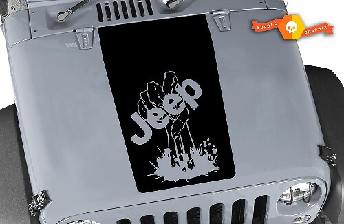 Zombie Hand Hood Vinyl Decal Sticker for Jeep Wrangler CJ YJ TJ JK