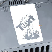 Custom Text Zombie Hand Hood Vinyl Decal for Jeep Wrangler_2