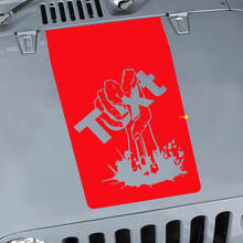 Custom Text Zombie Hand Hood Vinyl Decal for Jeep Wrangler_3