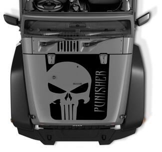 Jeep Punisher Skull wrangler Rubicon TJ hood  Decal CJ YJ TJ JK Vinyl Sticker