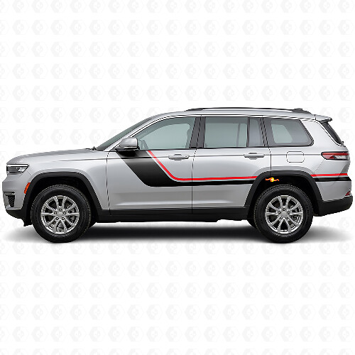 Twin Stripes Side Vinyl Decal for Jeep Grand Cherokee 2021+_1