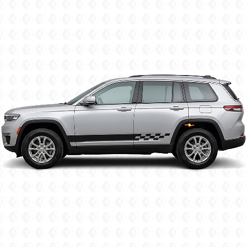 Checkered Stripes Side Vinyl Decal for Jeep Grand Cherokee 2021+