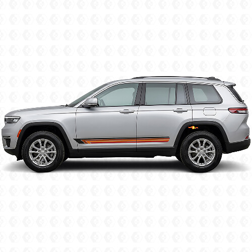 Vintage Straight Stripes Side Vinyl Decal for Jeep Grand Cherokee 2021+_1