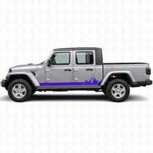 Mountains Thin Stripes Side Vinyl Decal for Jeep Gladiator 2020+_2