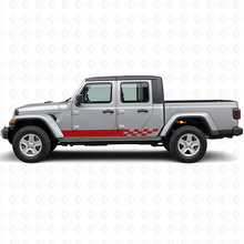 Checkered Stripes Side Vinyl Decal for Jeep Gladiator 2020+_3