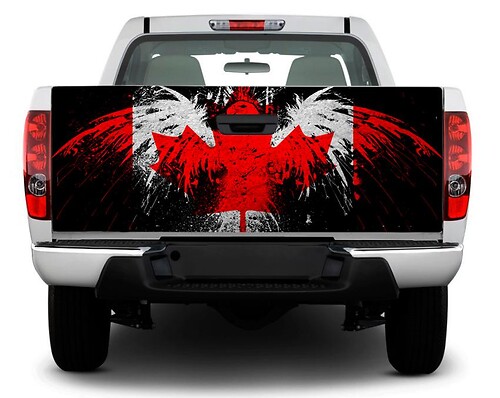 Canadian Flag in Shape Bird Tailgate Vinyl Decal for Pick-up Trucks SUVs